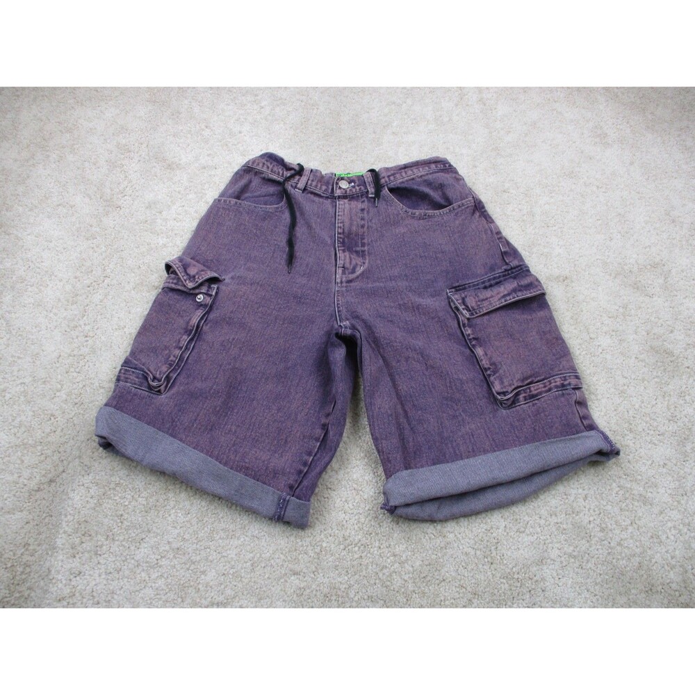 Vision Street Wear Shorts Mens Medium M Purple Cargo Skater Denim Cut Offs 30x13